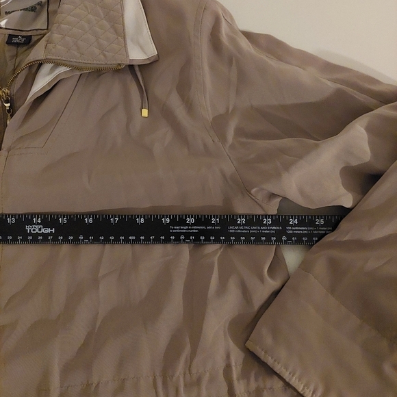 Weather Tamer Vintage Tan Quilted Neck Full Zip Coat Size M Hooded - Picture 5 of 12